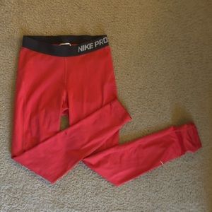 Nike Pro Red Leggings
